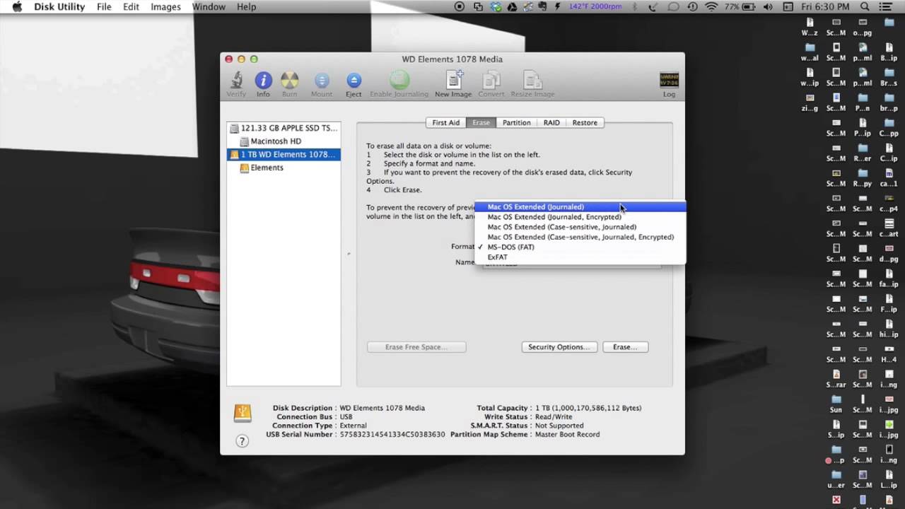 format ssd for mac os x